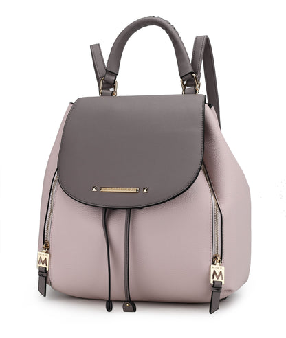 MKF Collection Kimberly Backpack Vegan Leather Women - Blush-Charcoal