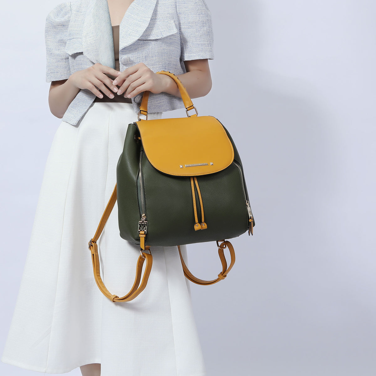 MKF Collection Kimberly Backpack Vegan Leather Women - Blush-Charcoal