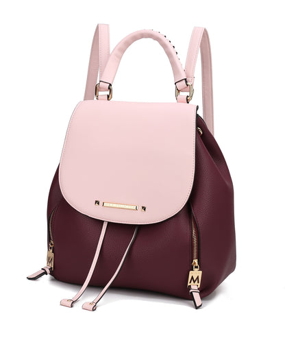 MKF Collection Kimberly Backpack Vegan Leather Women - Wine-Blush