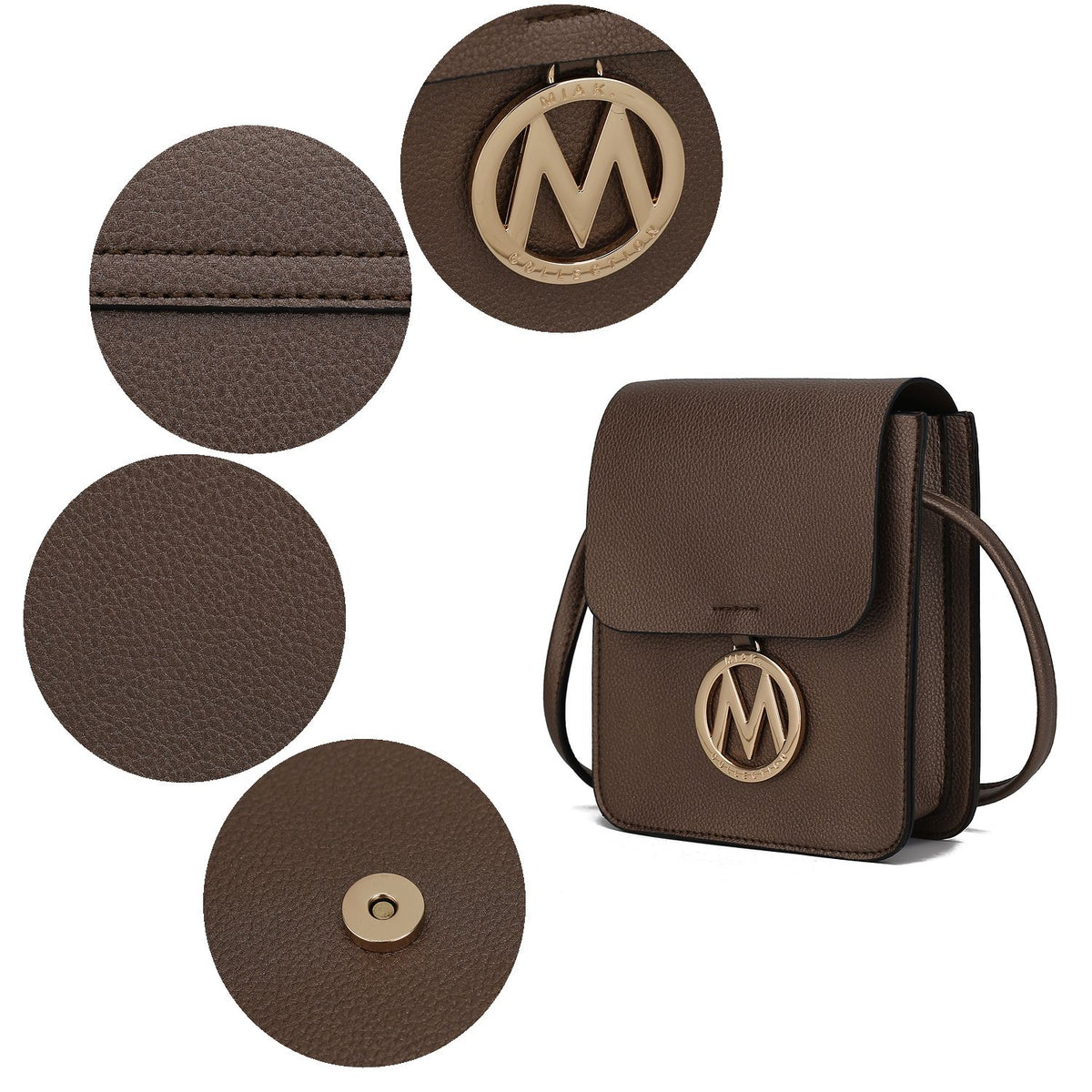 MKF Collection Skylar Messenger Handabag Vegan Leather Womens - Black