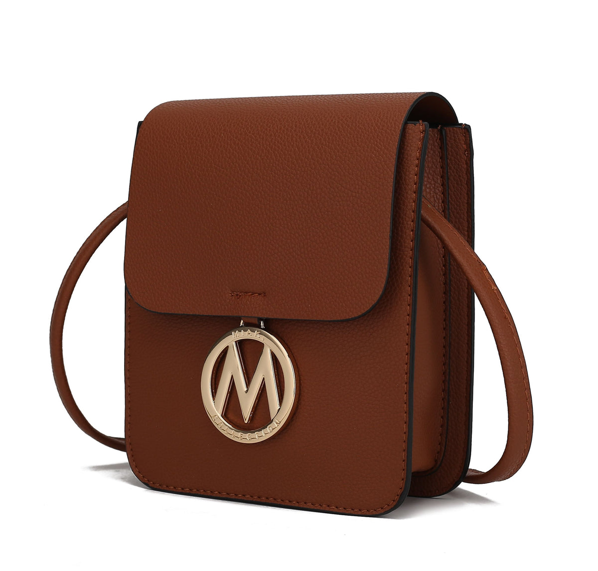 MKF Collection Skylar Messenger Handabag Vegan Leather Womens - Cognac