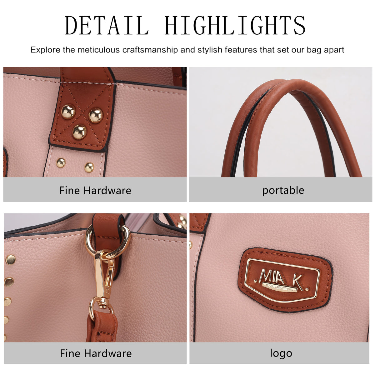 MKF Collection Davina Tote Handbag with wallet Vegan Leather Crossover Womens Purse - Taupe