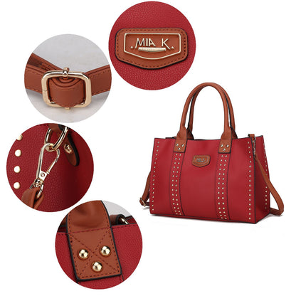 MKF Collection Davina Tote Handbag with wallet Vegan Leather Crossover Womens Purse - Wine