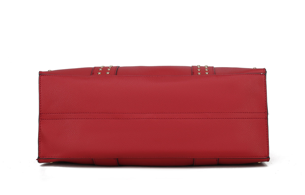 MKF Collection Davina Tote Handbag with wallet Vegan Leather Crossover Womens Purse - Wine