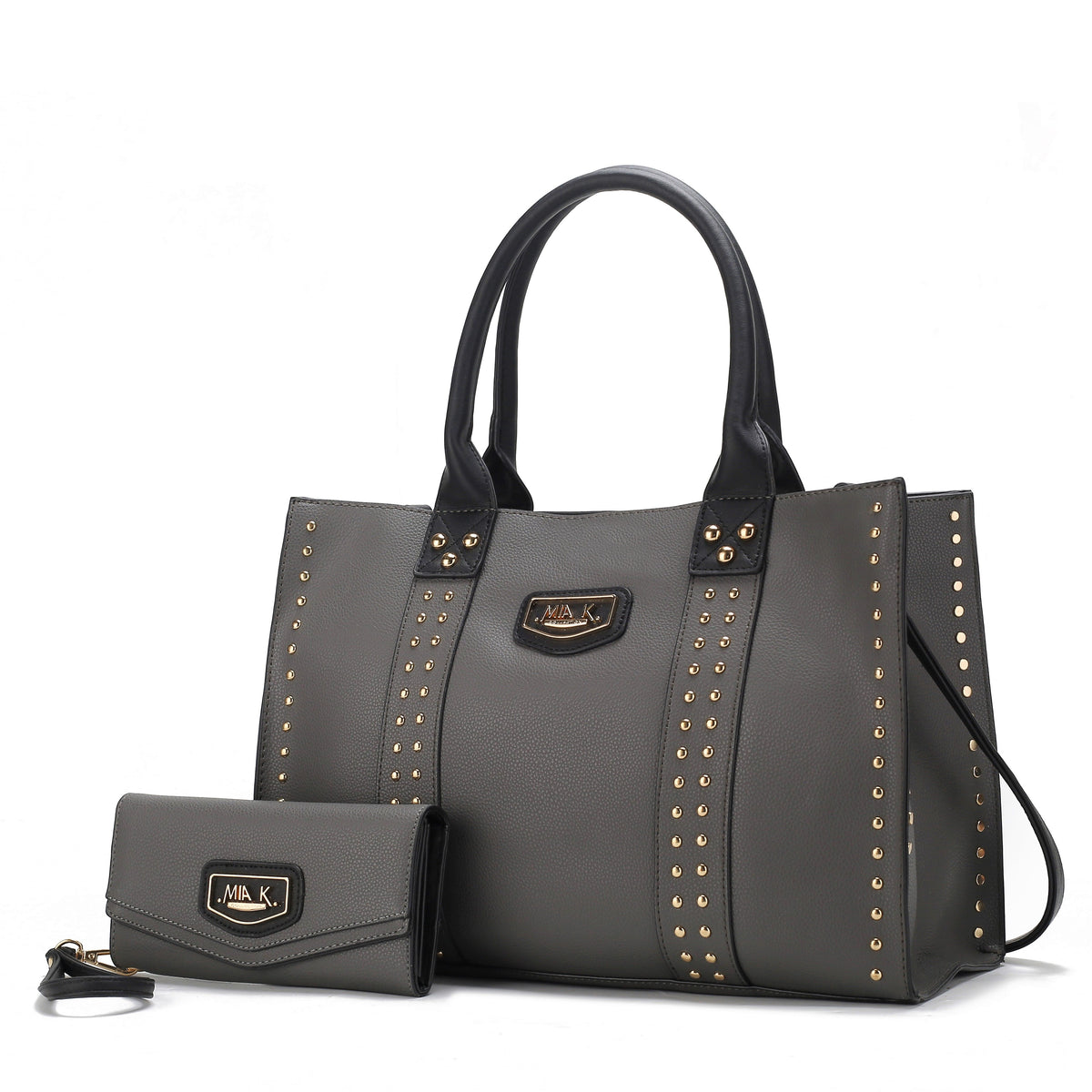 MKF Collection Davina Tote Handbag with wallet Vegan Leather Crossover Womens Purse - Charcoal