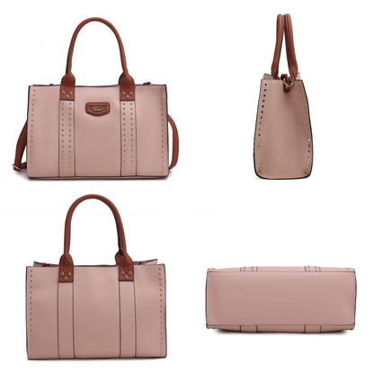MKF Collection Davina Tote Handbag with wallet Vegan Leather Crossover Womens Purse - Grey