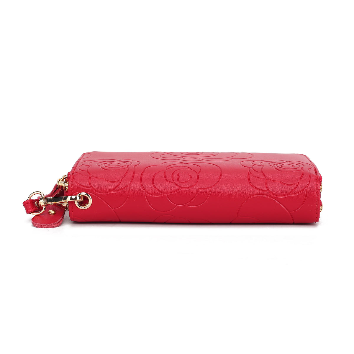 MKF Collection Ellie Genuine Leather Flower Embossed Women Wristlet Wallet - Lavender