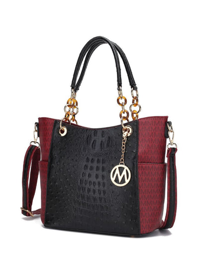MKF Collection Miriam Signature Tote Handbag - Burgundy
