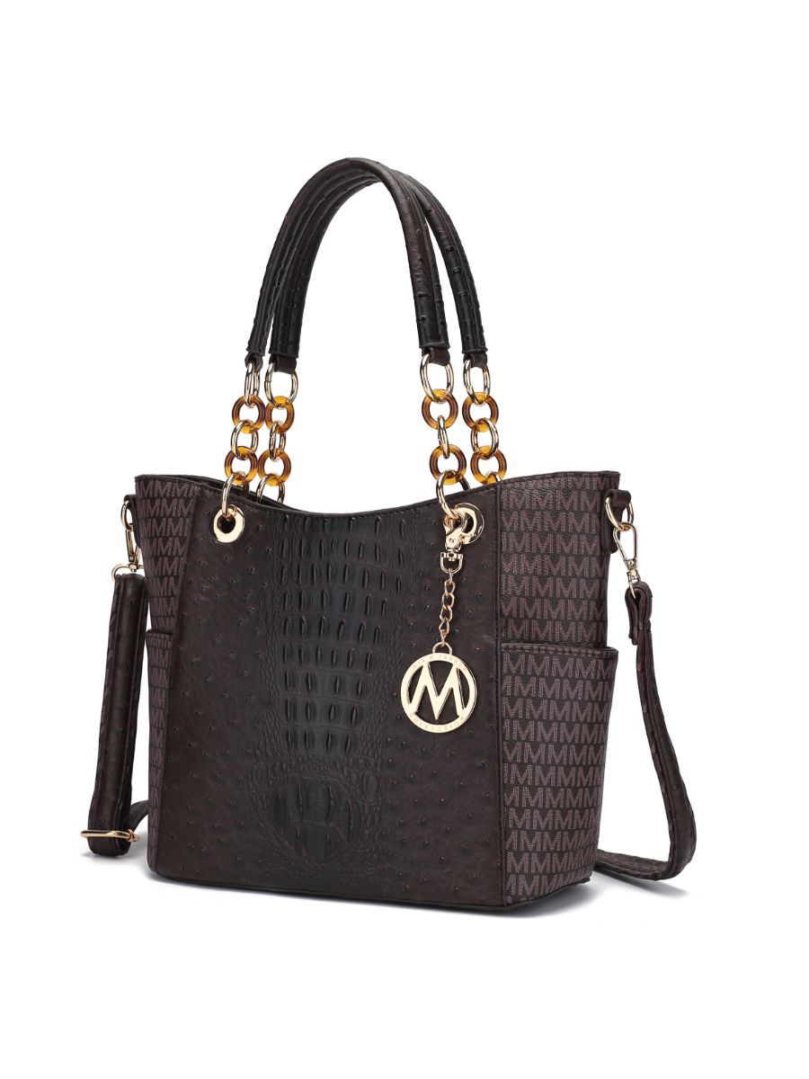 MKF Collection Miriam Signature Tote Handbag - Brown