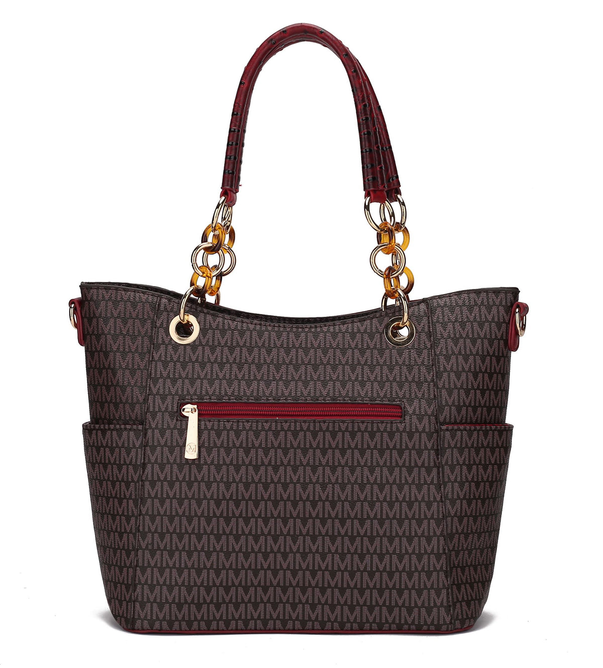 MKF Collection Miriam Signature Tote Handbag - White