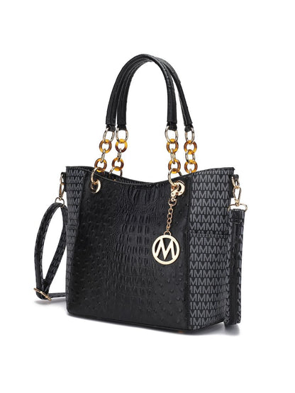 MKF Collection Miriam Signature Tote Handbag - Black