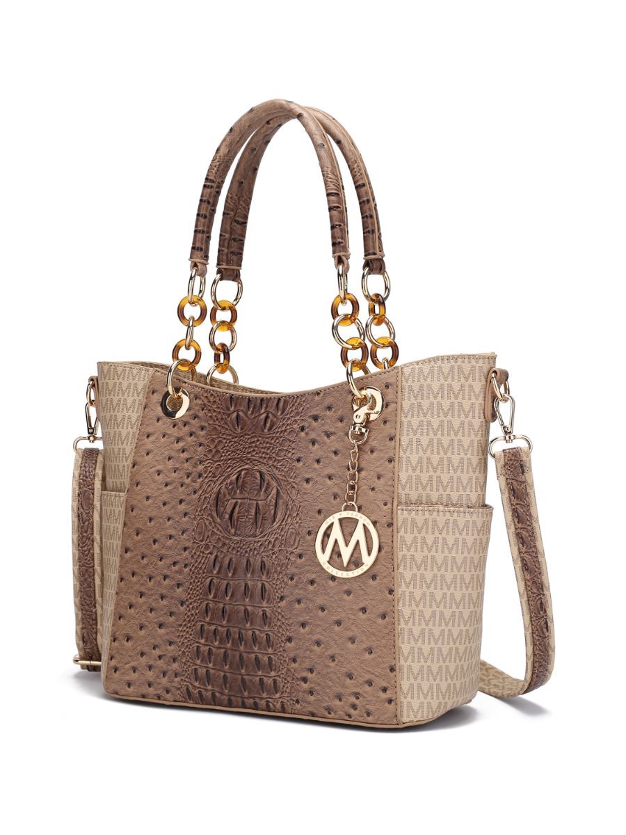 MKF Collection Miriam Signature Tote Handbag - Beige