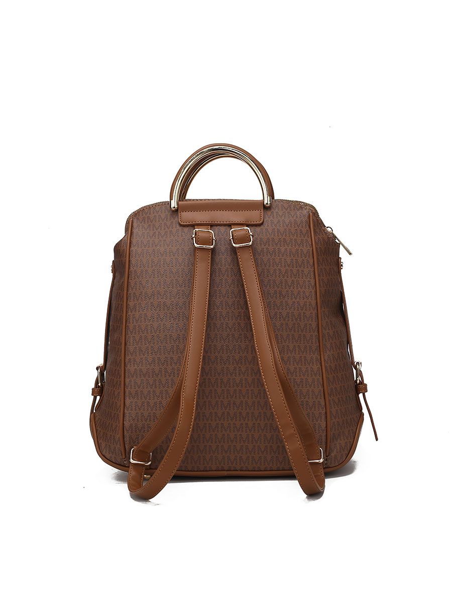 MKF Collection June M logo Printed Vegan Leather Women Backpack - Red