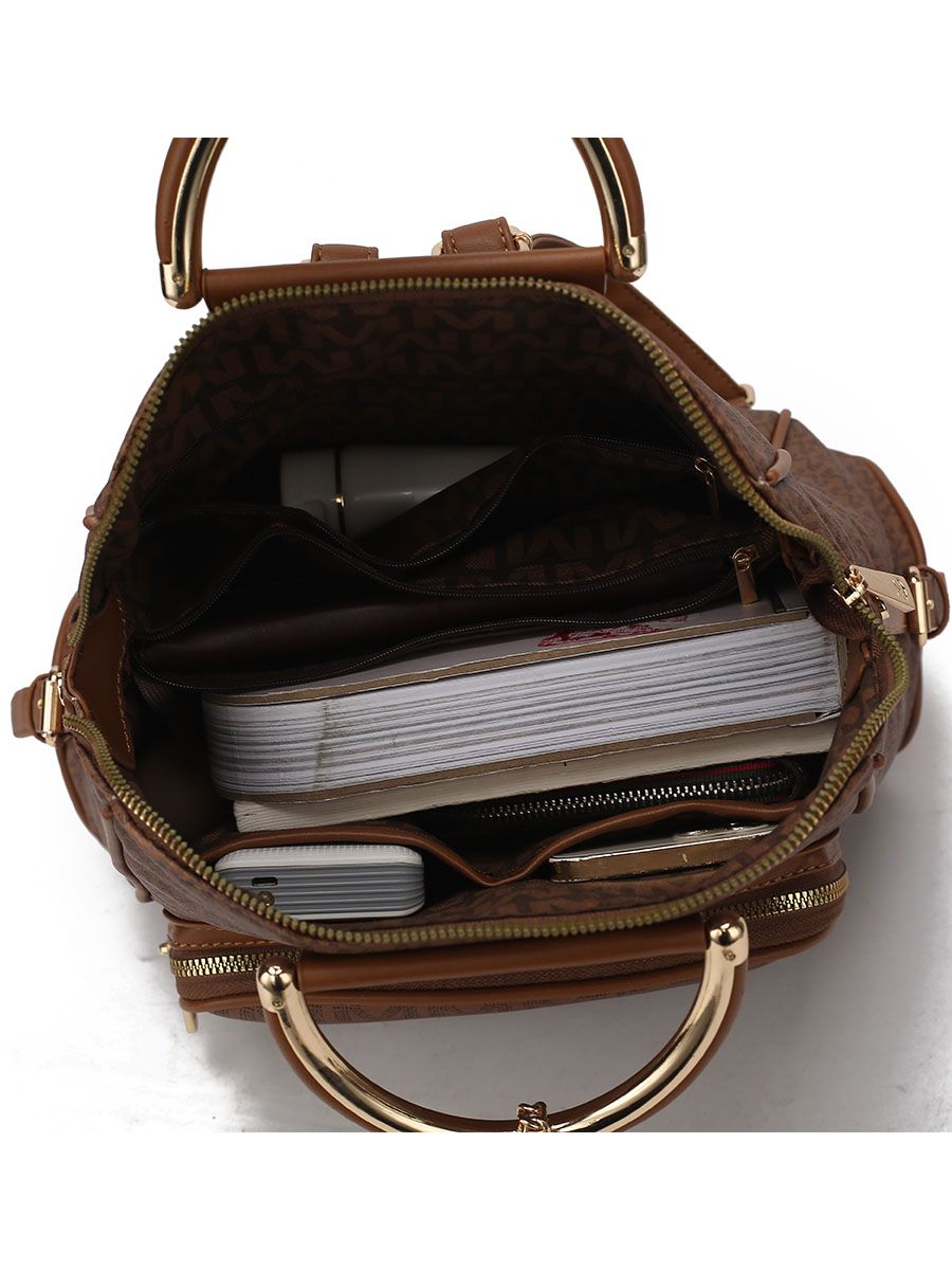 MKF Collection June M logo Printed Vegan Leather Women Backpack - White
