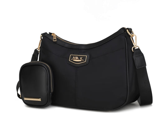 MKF Collection Freya Women Crossbody Bag and Pouch - Black