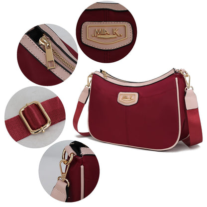 MKF Collection Freya Women Crossbody Bag and Pouch - Wine-Blush
