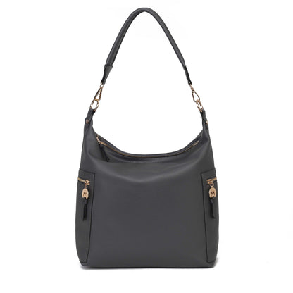 MKF Collection Ophelia Vegan Leather Women Hobo Bag with Wallet - Charcoal