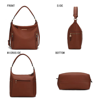 MKF Collection Ophelia Vegan Leather Women Hobo Bag with Wallet - Pink