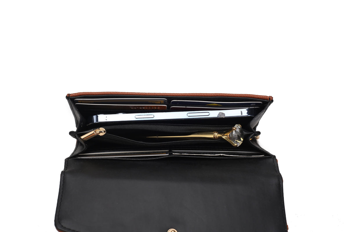 MKF Collection Ophelia Vegan Leather Women Hobo Bag with Wallet - Navy