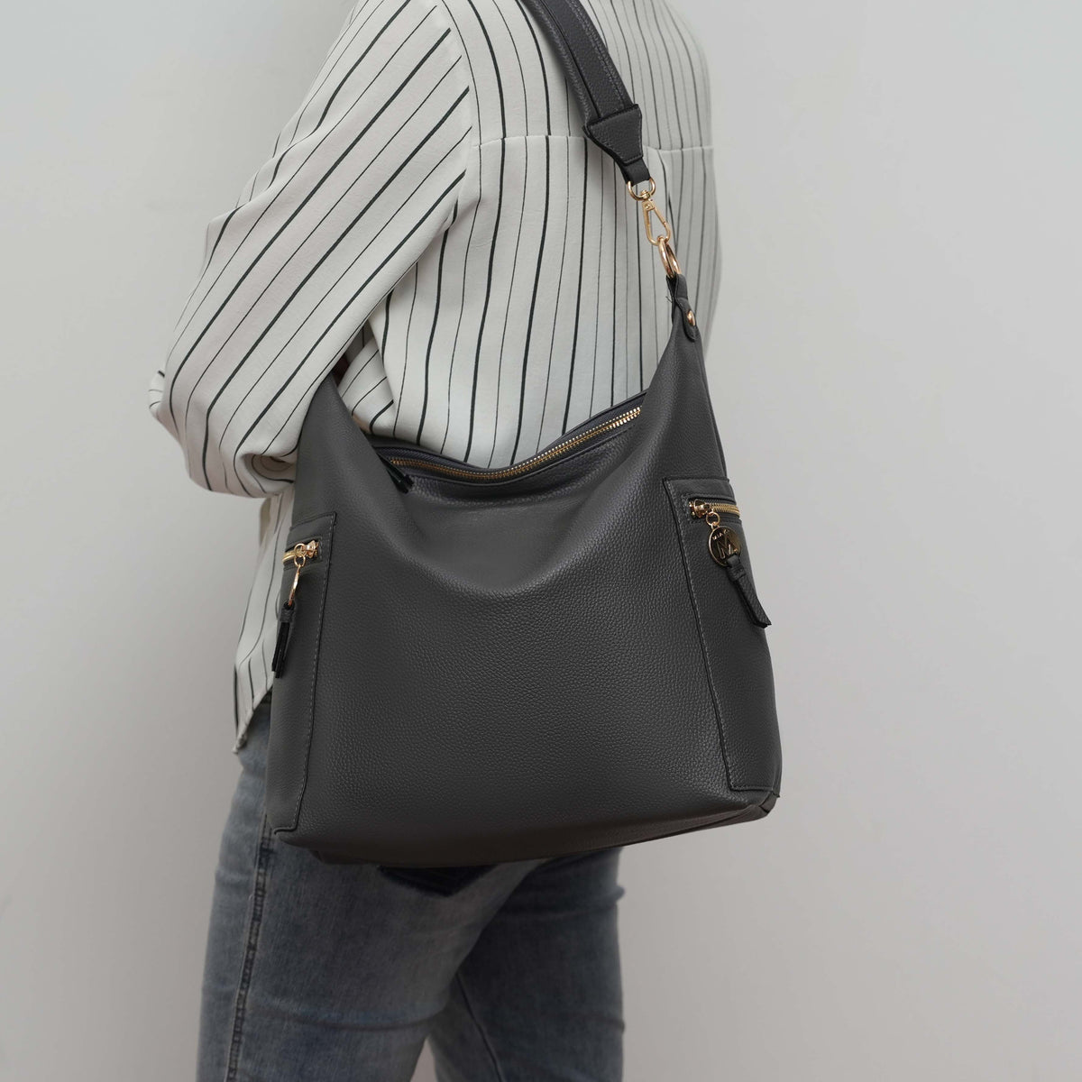 MKF Collection Ophelia Vegan Leather Women Hobo Bag with Wallet - Black
