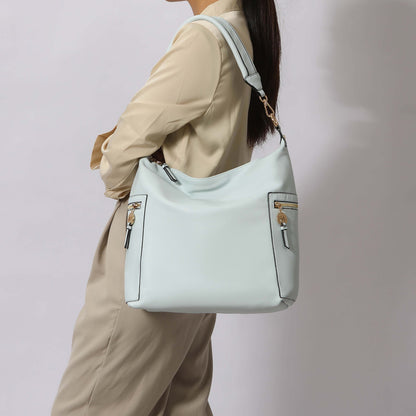 MKF Collection Ophelia Vegan Leather Women Hobo Bag with Wallet - Lt Blue