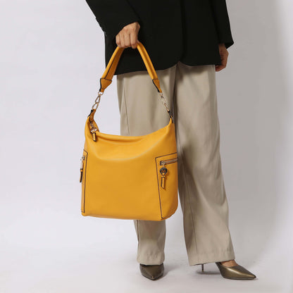 MKF Collection Ophelia Vegan Leather Women Hobo Bag with Wallet - Yellow