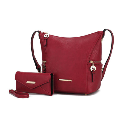 MKF Collection Lux Hobo Bag with Wallet - Red