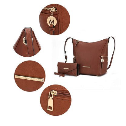 MKF Collection Lux Hobo Bag with Wallet - Cognac
