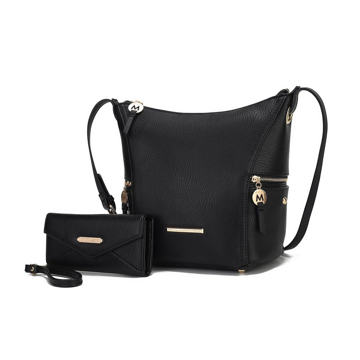 MKF Collection Lux Hobo Bag with Wallet - Black