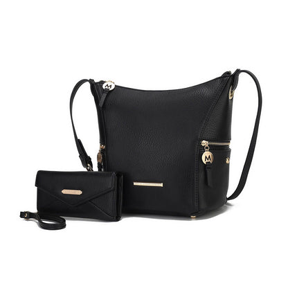 MKF Collection Lux Hobo Bag with Wallet - Black