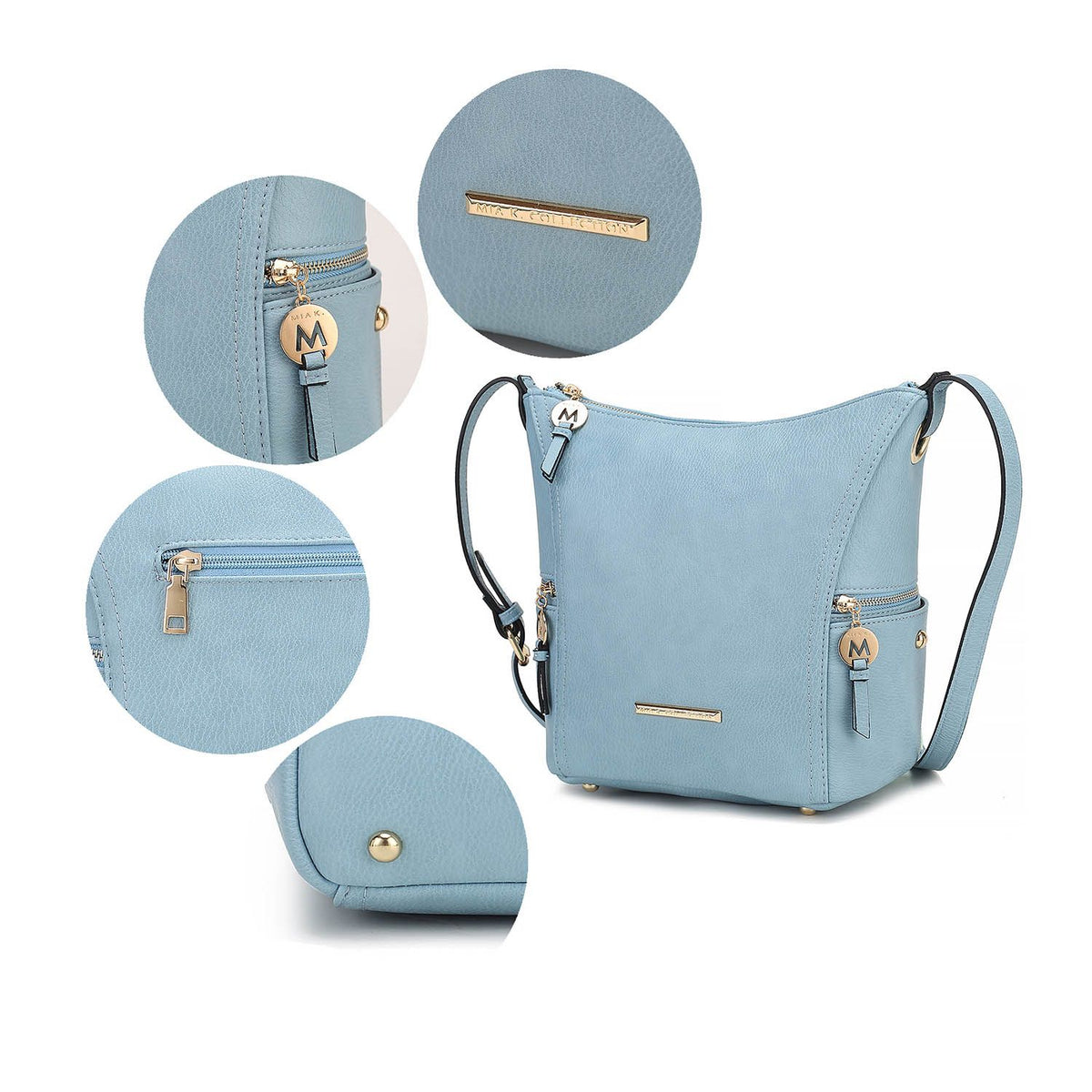 MKF Collection Lux Hobo Bag with Wallet - Denim