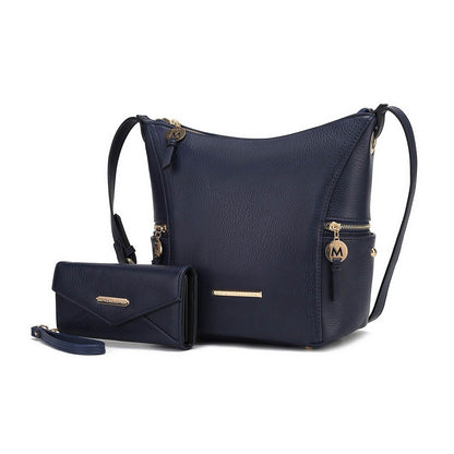 MKF Collection Lux Hobo Bag with Wallet - Navy