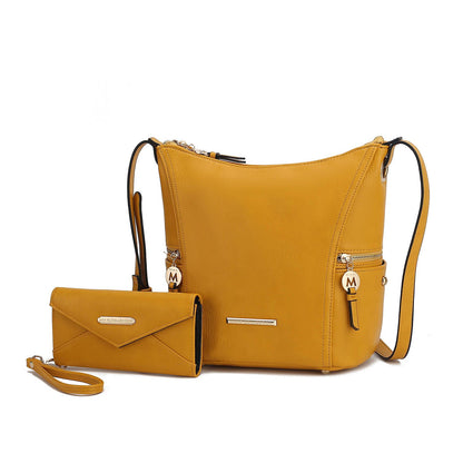 MKF Collection Lux Hobo Bag with Wallet - Mustard