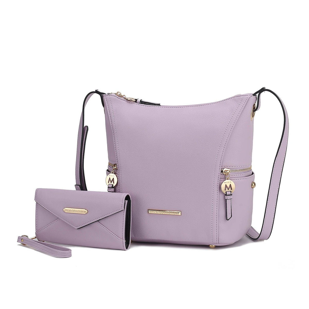 MKF Collection Lux Hobo Bag with Wallet - Lilac