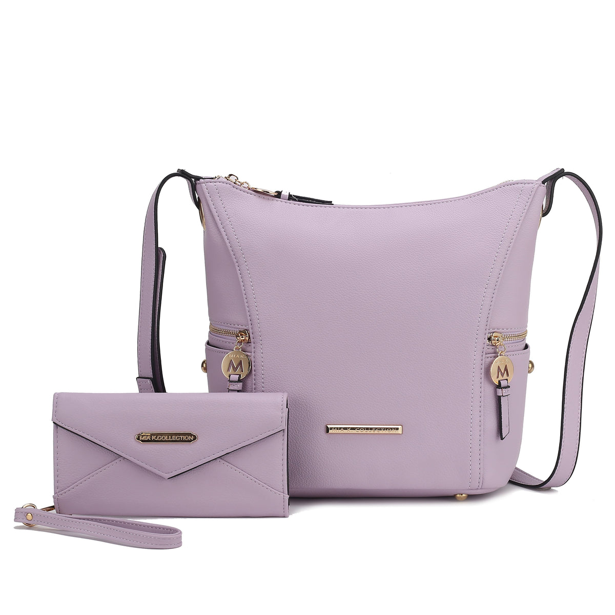 MKF Collection Lux Hobo Bag with Wallet - Lilac