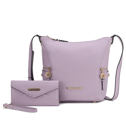 MKF Collection Lux Hobo Bag with Wallet - Lilac