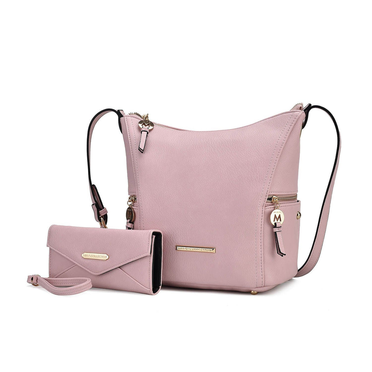 MKF Collection Lux Hobo Bag with Wallet - Pink