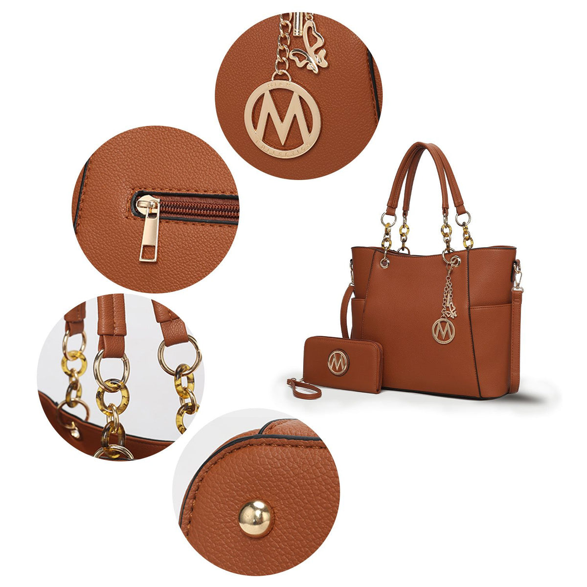 MKF Collection Bonita Tote Handbag with Wallet - Pink