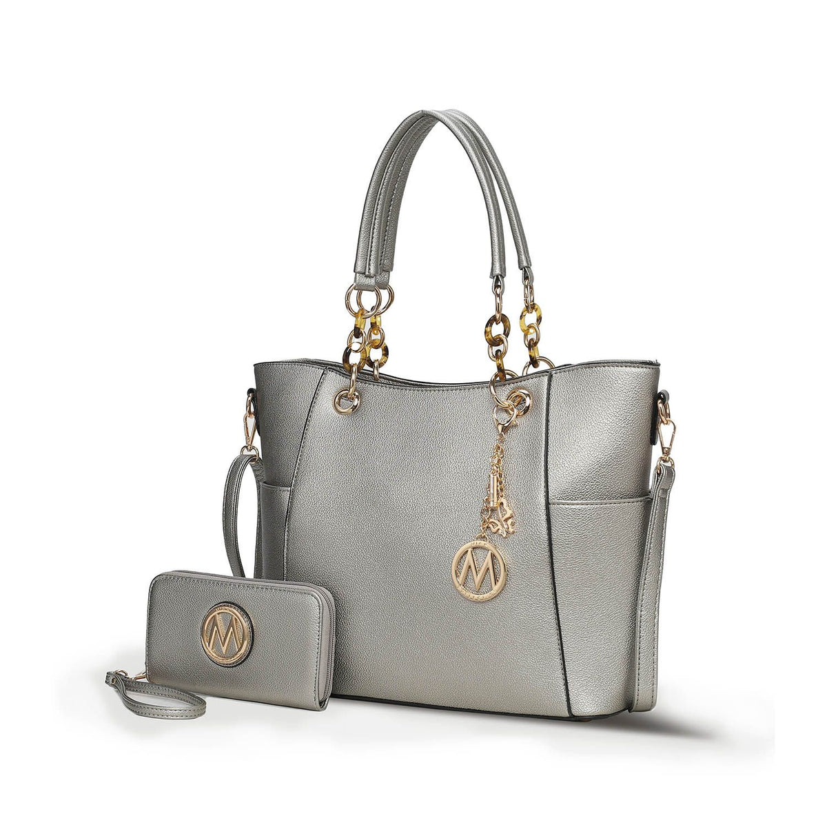 MKF Collection Bonita Tote Handbag with Wallet - Pewter