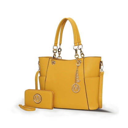 MKF Collection Bonita Tote Handbag with Wallet - Mustard