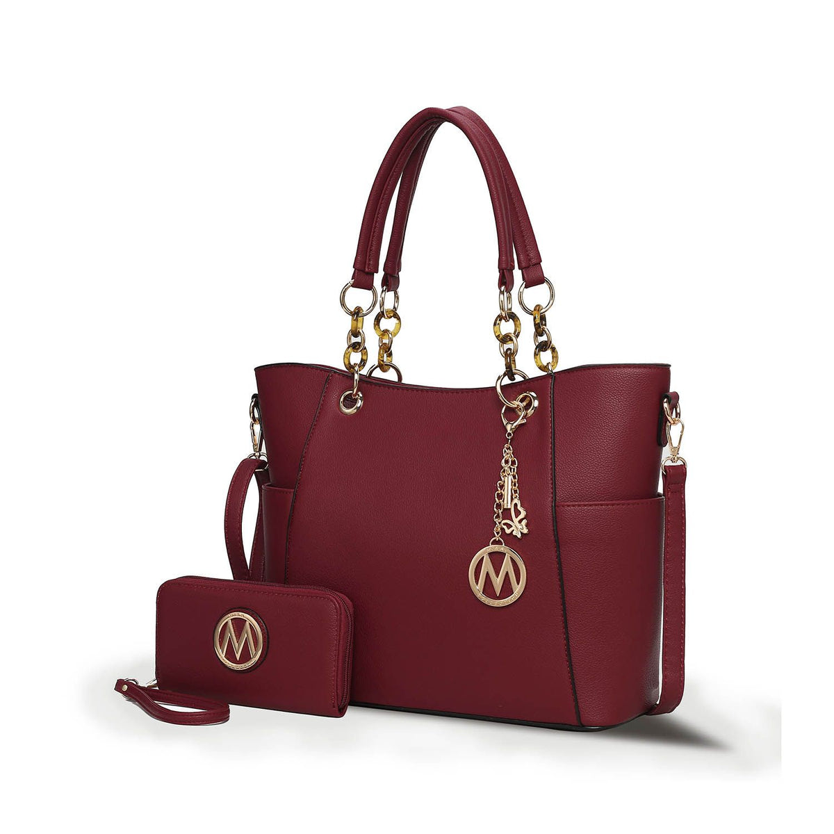 MKF Collection Bonita Tote Handbag with Wallet - Burgundy