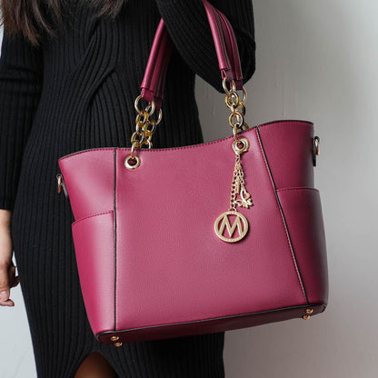MKF Collection Bonita Tote Handbag with Wallet - Burgundy