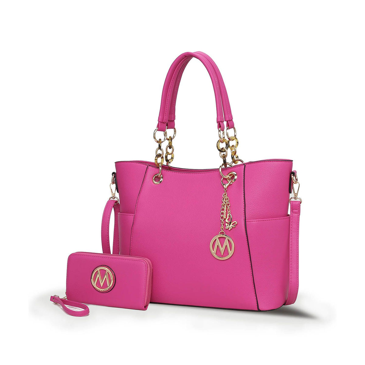 MKF Collection Bonita Tote Handbag with Wallet - Fuschia