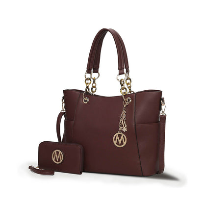 MKF Collection Bonita Tote Handbag with Wallet - Coffee