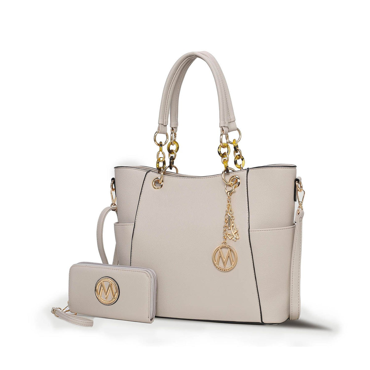 MKF Collection Bonita Tote Handbag with Wallet - Beige