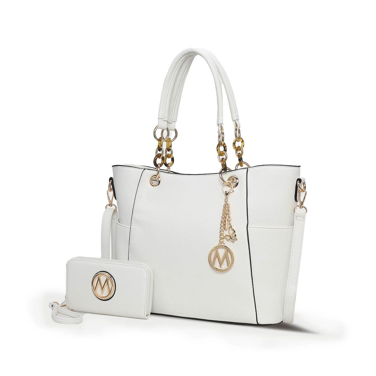 MKF Collection Bonita Tote Handbag with Wallet - White