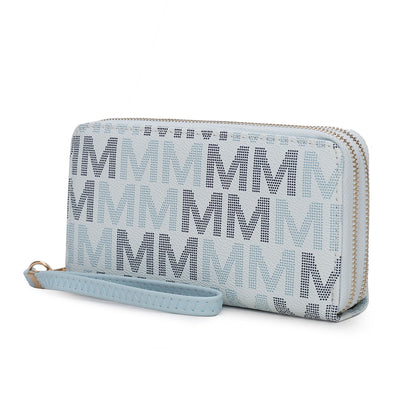MKF Collection Hofstra M Signature Wallet Wristlet - Light Blue