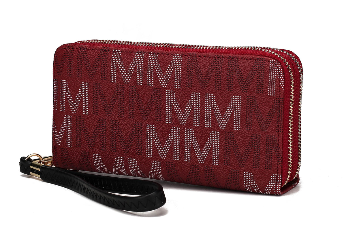 MKF Collection Hofstra M Signature Wallet Wristlet - Burgundy