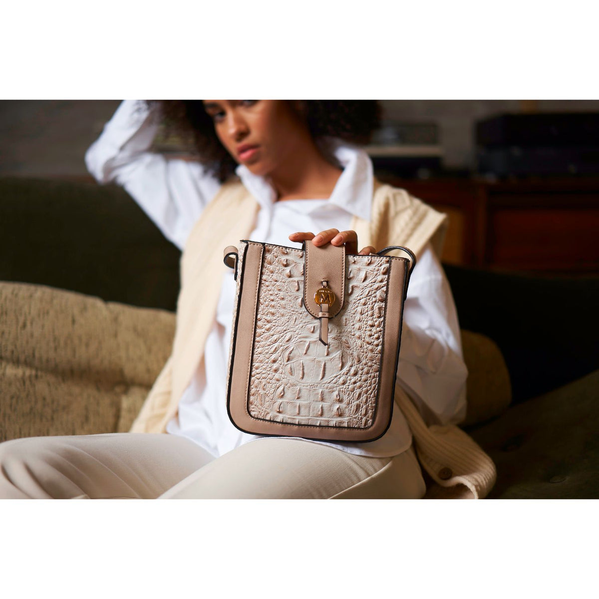 MKF Collection Molly Women's Crossbody Bag - Light Grey