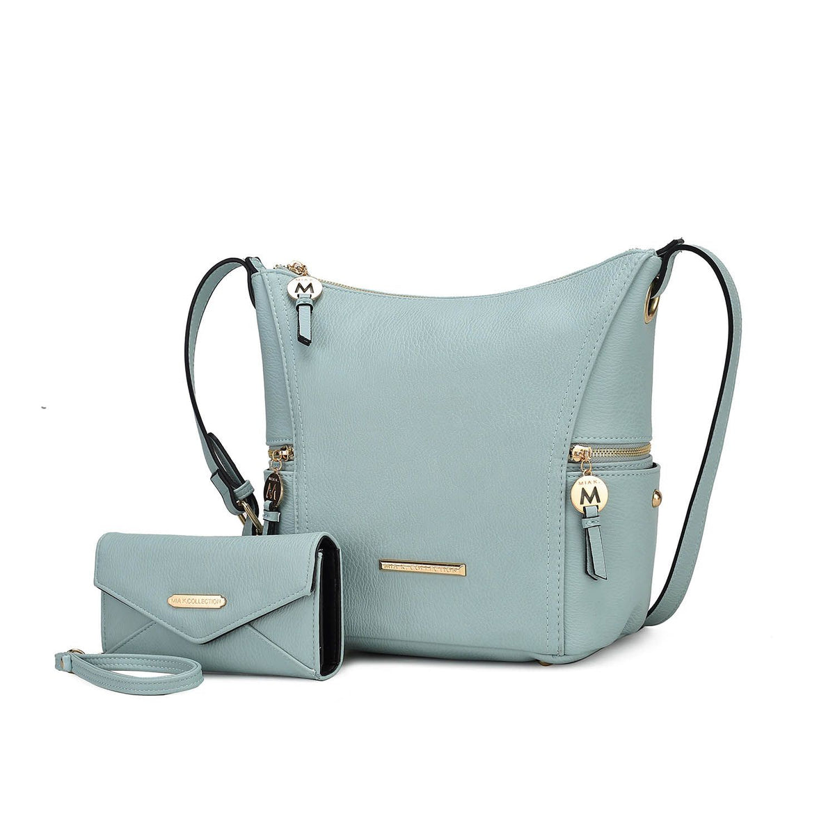 MKF Collection Lux Hobo Bag with Wallet - Seafoam